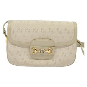 Gucci Horsebit White Canvas shoulder